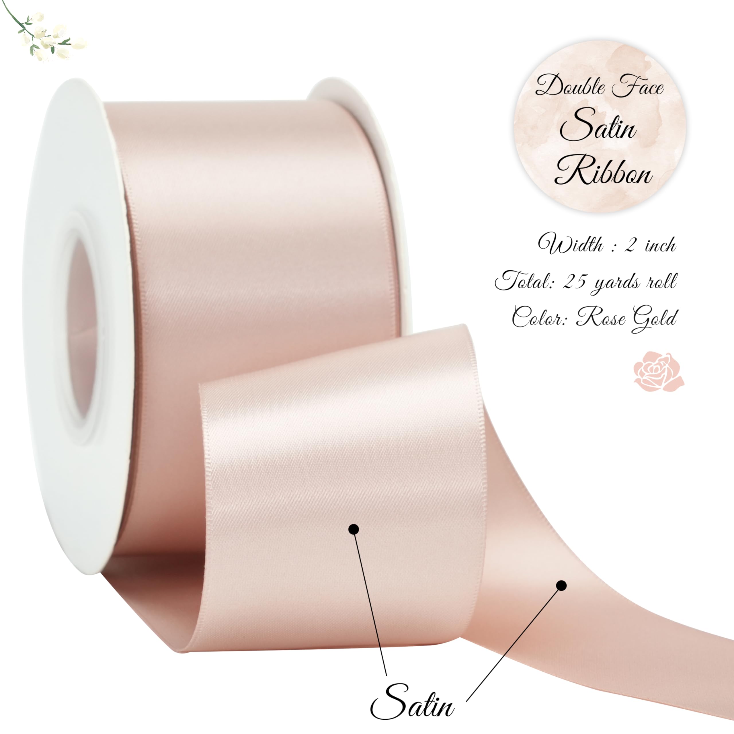 ワイドサテンリボン ギフト包装 ウェディングブーケ用 40 mm ワイドサテンリボン ギフト包装 ウェディングブーケ用 40 mm