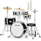 AODSK Drum Sets 5-Piece for Beginners, 14 inch Full Size Complete Drum Kit with Adjustable Throne, Cymbal, Hi-Hat, Pedal & Drumstick