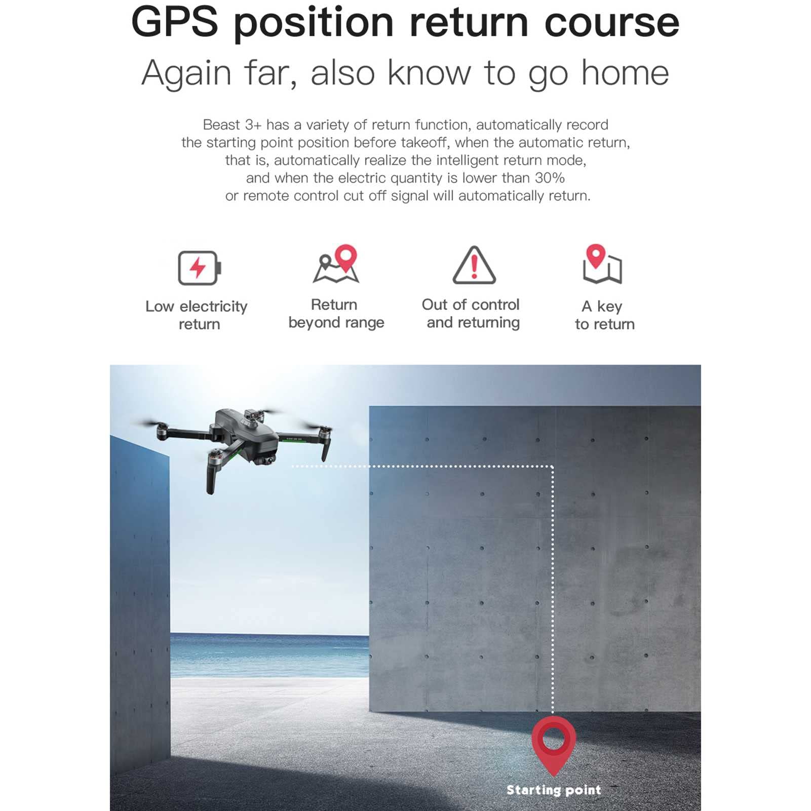 4K Dron 3-Axis kamera antywstrząsowa 26-min czas lotu 4 kierunki wykrywania przeszkód GPS Inteligentny system pozycjonowania podążaj za potężnym bezszczotkowym silnikiem czarny (1 bateria)