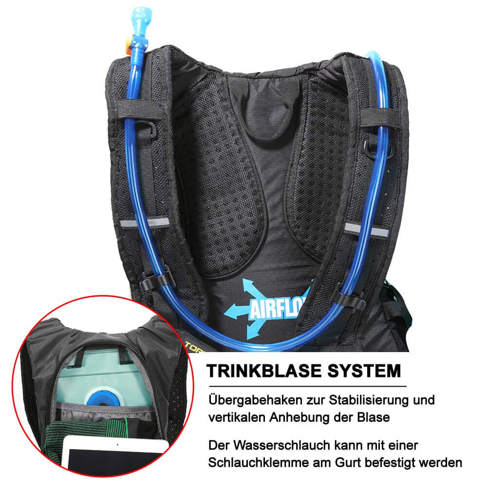 Toptrek - Mochila de Ciclismo de 18 l, Ultraligera con protección contra la Lluvia y Funda para Casco, Mochila de hidratación, Impermeable, Mochila de Ciclismo, Mochila de hidratación, para Hombre