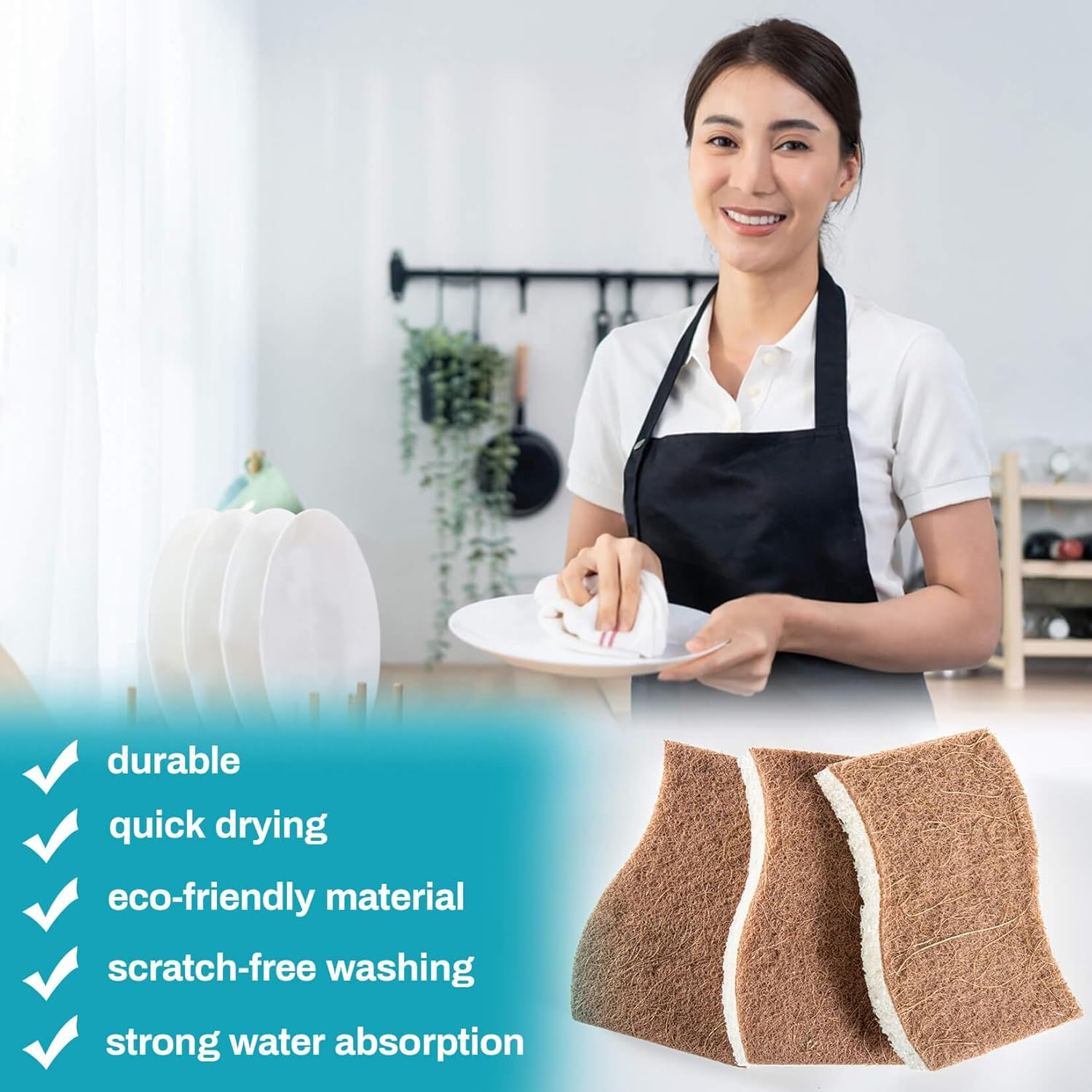 Natural Spons for Dishes - Biodegradable Spons Kitchen Eco