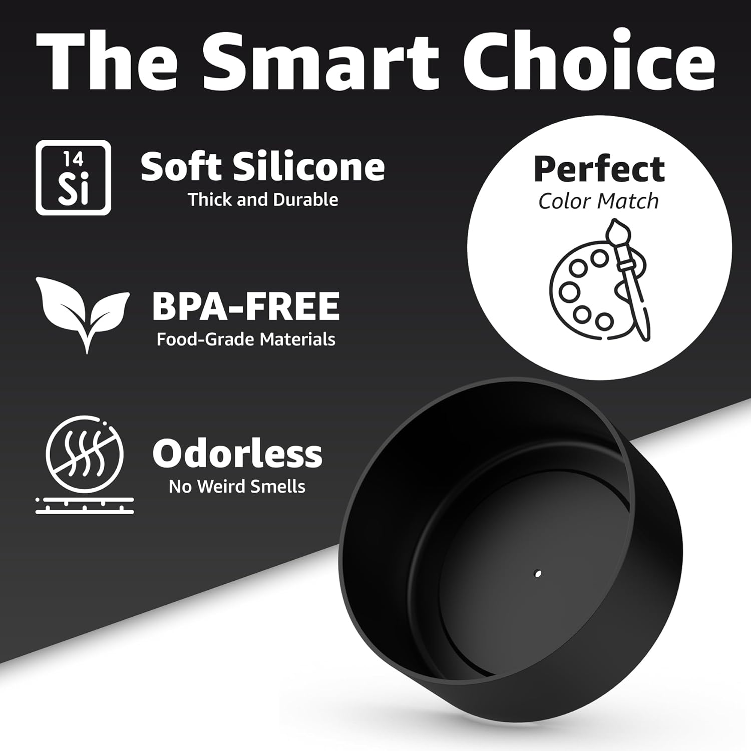 Jmoe USA Boot for 64oz Stanley Quencher H2.0 FlowState Tumbler With Handle | BPA Free Silicone | Sleeve Protector for Bottom of Cup | Protects Against Dents & Scratches (Black) - Image 4