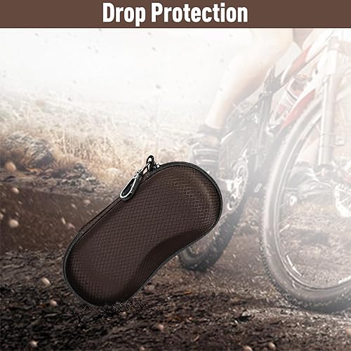 Miniatura 8 de Fintie Estuche para lentes de sol, carcasa rígida de EVA a prueba de golpes, estuche deportivo con mosquetón de metal, estuche de lentes con