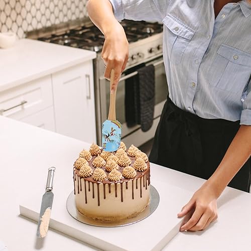 Miniatura 9 de DOITOOL 8 espátulas de silicona de Navidad, Papá Noel, alce, muñeco de nieve, muñecos de nieve, espátula para pastel de Navidad con mango de madera