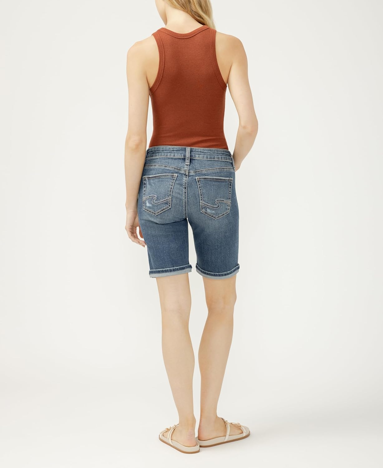 Silver Jeans Co. Women's Suki Mid Rise Curvy Fit Bermuda Short