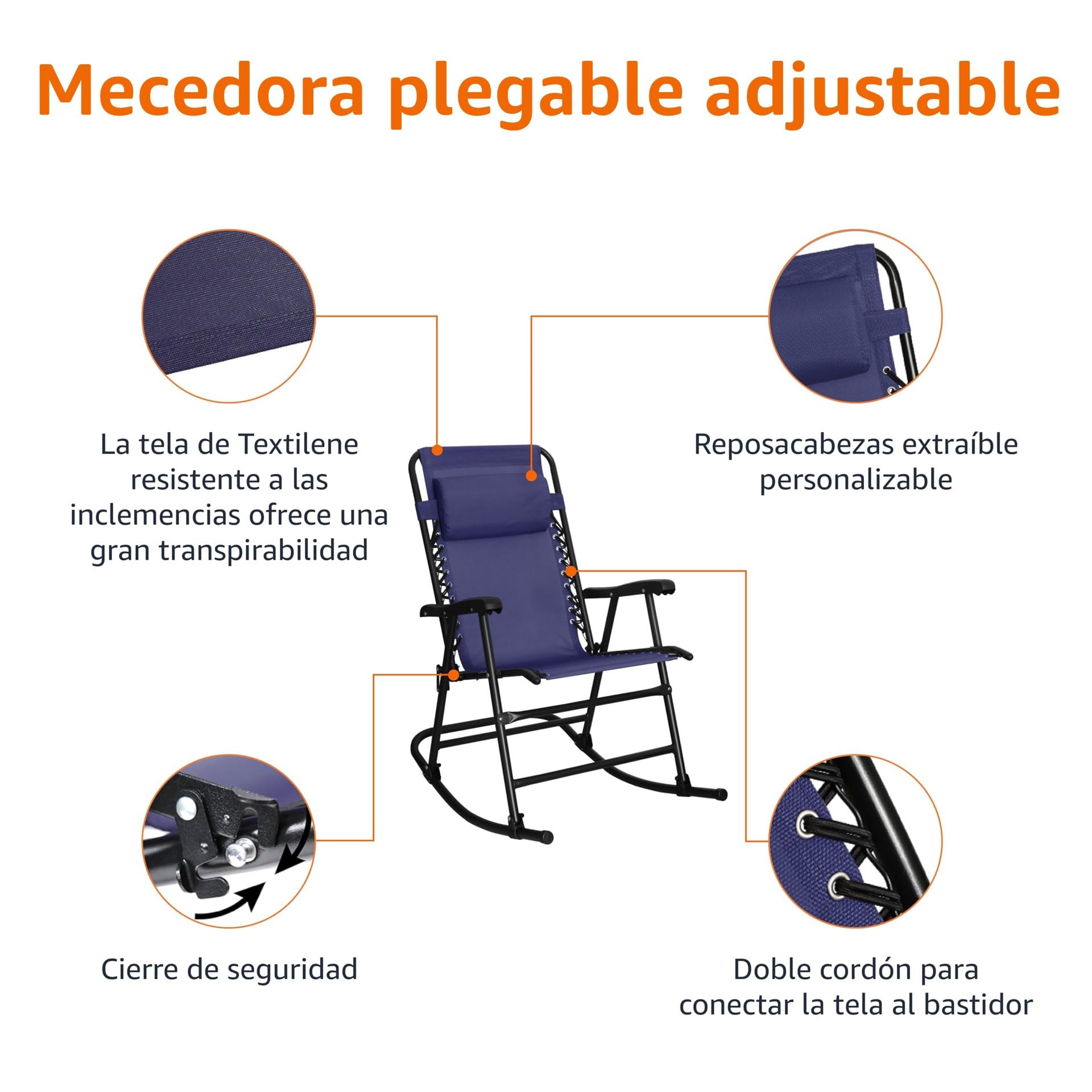 Amazon Basics Balancín plegable, Azul