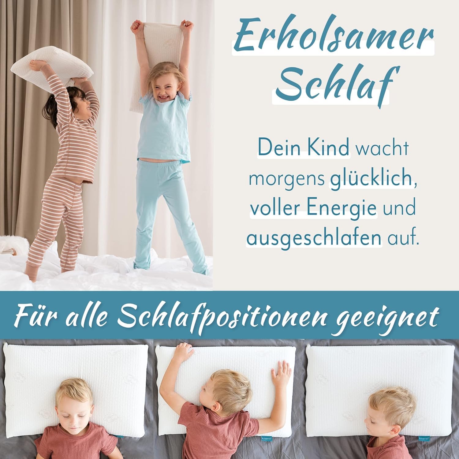 KNERST Kinderkopfkissen 40x60x6 cm Memory-Schaum Ergonomisches Kissen