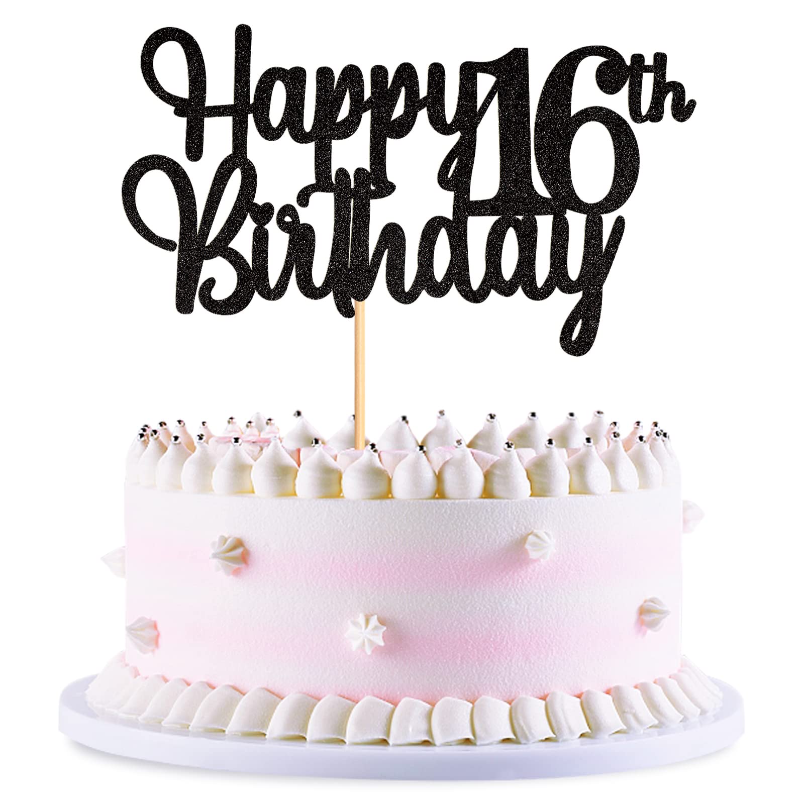 Décorations De Gâteau Sweet 16 - Paillettes Or Rose, Décoration De Gâteau Sweet 16, Décoration D'Anniversaire Sweet 16, Décoration De Gâteau 16 Ans, Décoration Sweet 16 (Paillettes Double Face