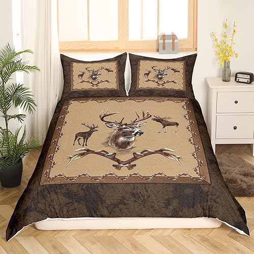Miniatura 1 de Erosebridal Funda de edredón con diseño de ciervos de granja para niños y niñas, juego de ropa de cama del suroeste, tamaño matrimonial, funda de