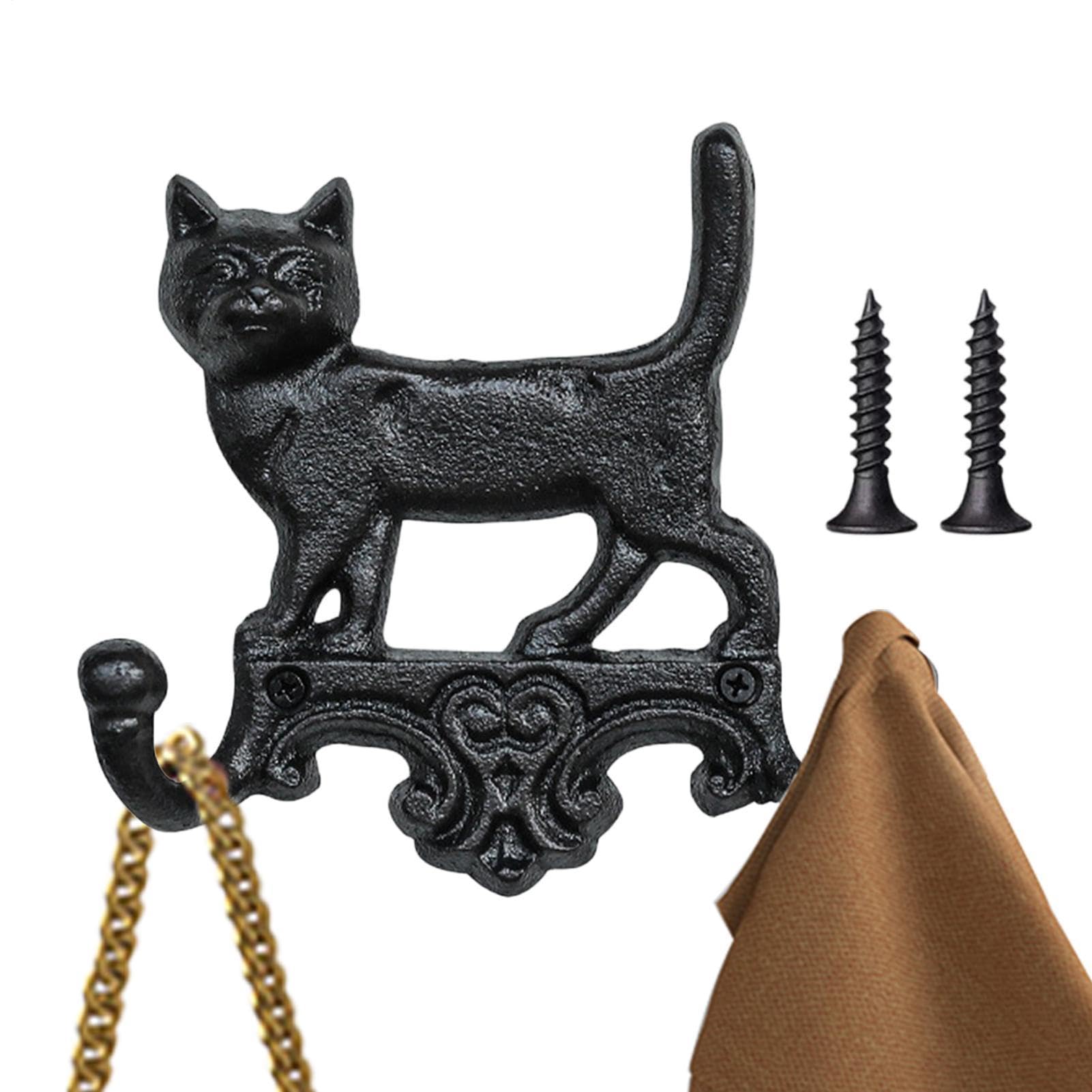Ganchos de pared para gatos con soporte doble de hierro antiguo