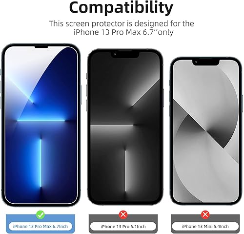 Miniatura 2 de NEW'C 4 Pack, 2 Pack Screen Protector for iPhone 13 Pro Max + 2 Pack Camera Lens Protector, Sensor Protection,Case Friendly Tempered Glass Film