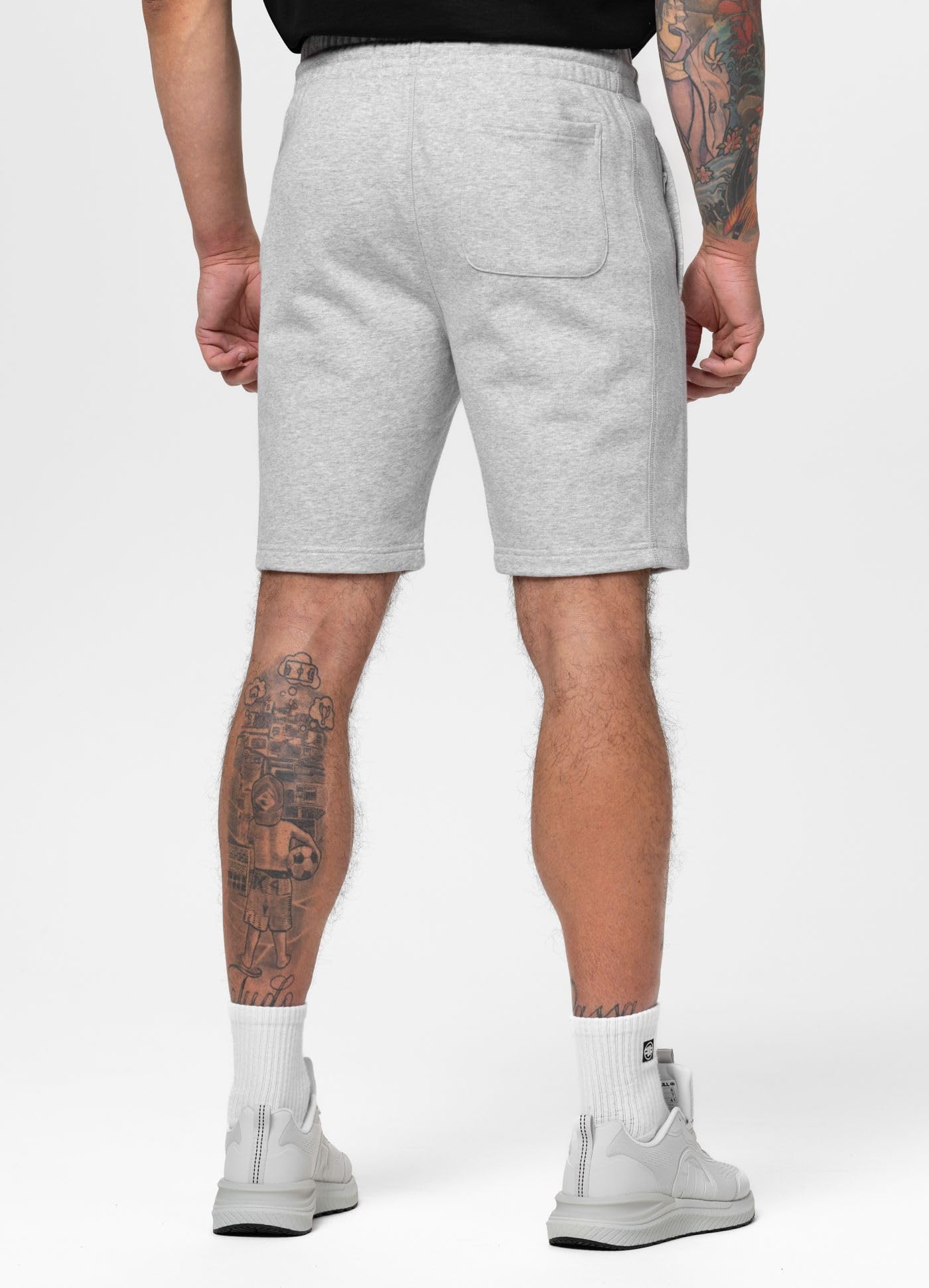 PITBULL - Pantalones Cortos Hombre Badger, Pantalones Cortos de Deporte de Algodón, Shorts Bolsillos con Cremallera, Shorts de Jogging, Pantalon Deportivos Regular Fit