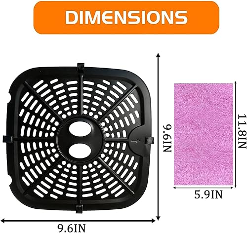 Miniatura 6 de Bandeja cuadrada de repuesto para freidora de aire para freidora de aire Dreo Pro Max de 6.8 cuartos de galón, revestimiento de doble capa mejorado