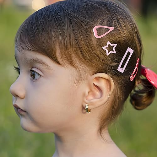 Miniatura 2 de Beaupretty Pinzas para el cabello para niñas, 60 piezas antideslizantes de metal a presión, pasadores de pelo de metal coloridos, pinzas para el