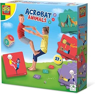 SES Creative Animal Acrobatics Game for Children, 27 Cards + Dice, Motor Activity 5 Years+, Outdoor Indoor Movement Game, Balance Coordination, Gift Idea Active