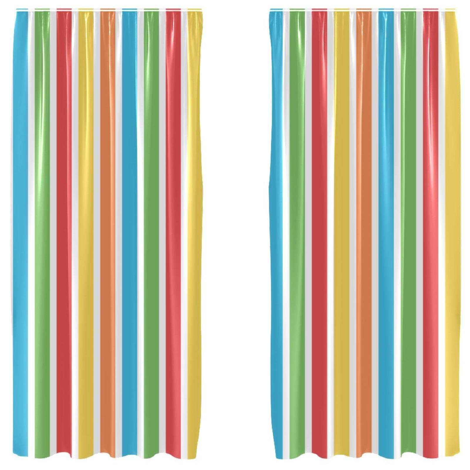 Cortinas de panel con bolsillo para barra juego de 2 paneles ligeros a rayas de 55x84 pulgadas