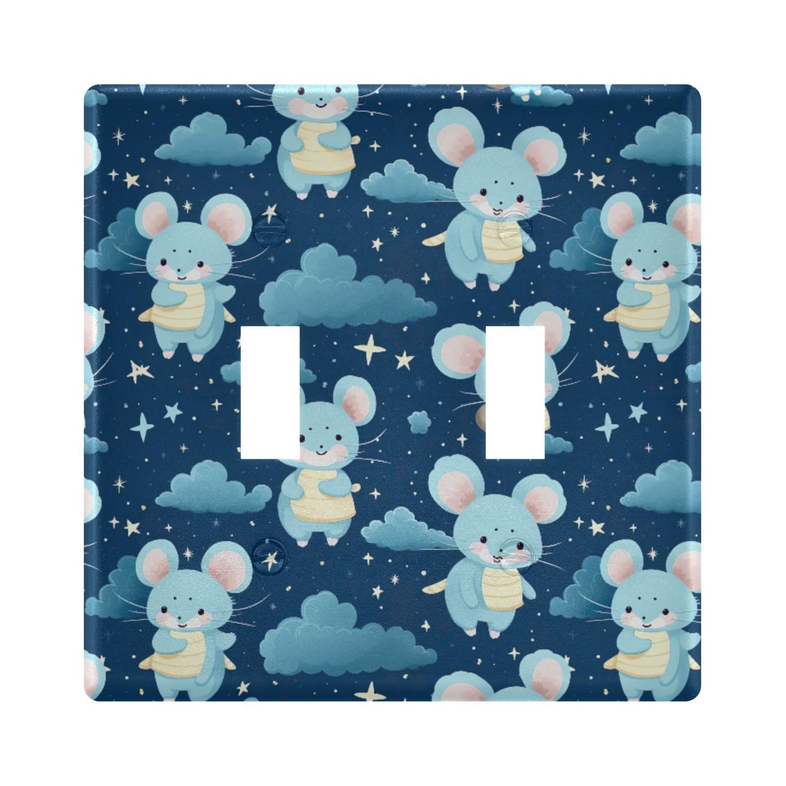 UMIRIKO Cute Mouse Light Switch Cover Plate Covers Decorative Double Toggle Home Decor 202a8513
