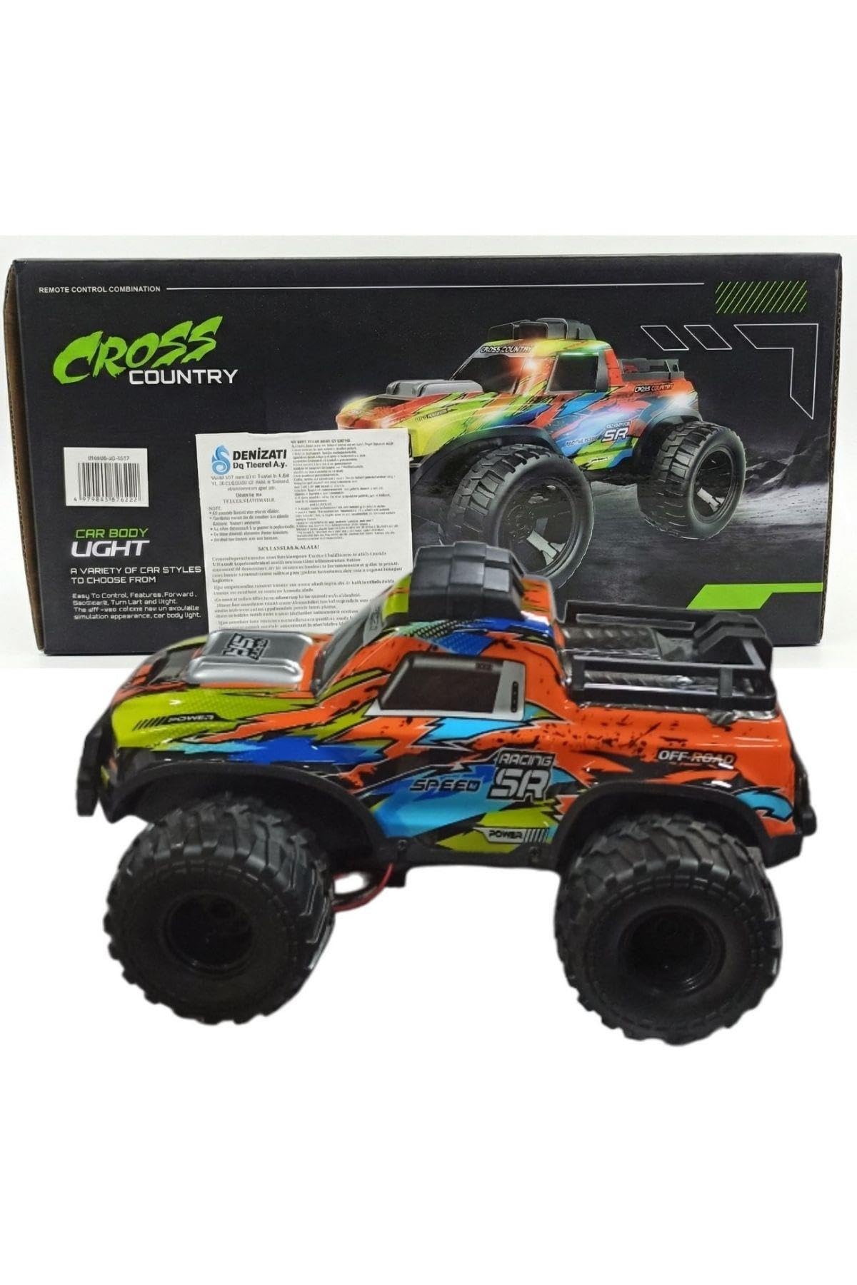 1:16 Ölçek Cross Country Işıklı Off-Road RC Araba – Uzaktan Kumandalı, 3 Renk Seçenekli Turuncu