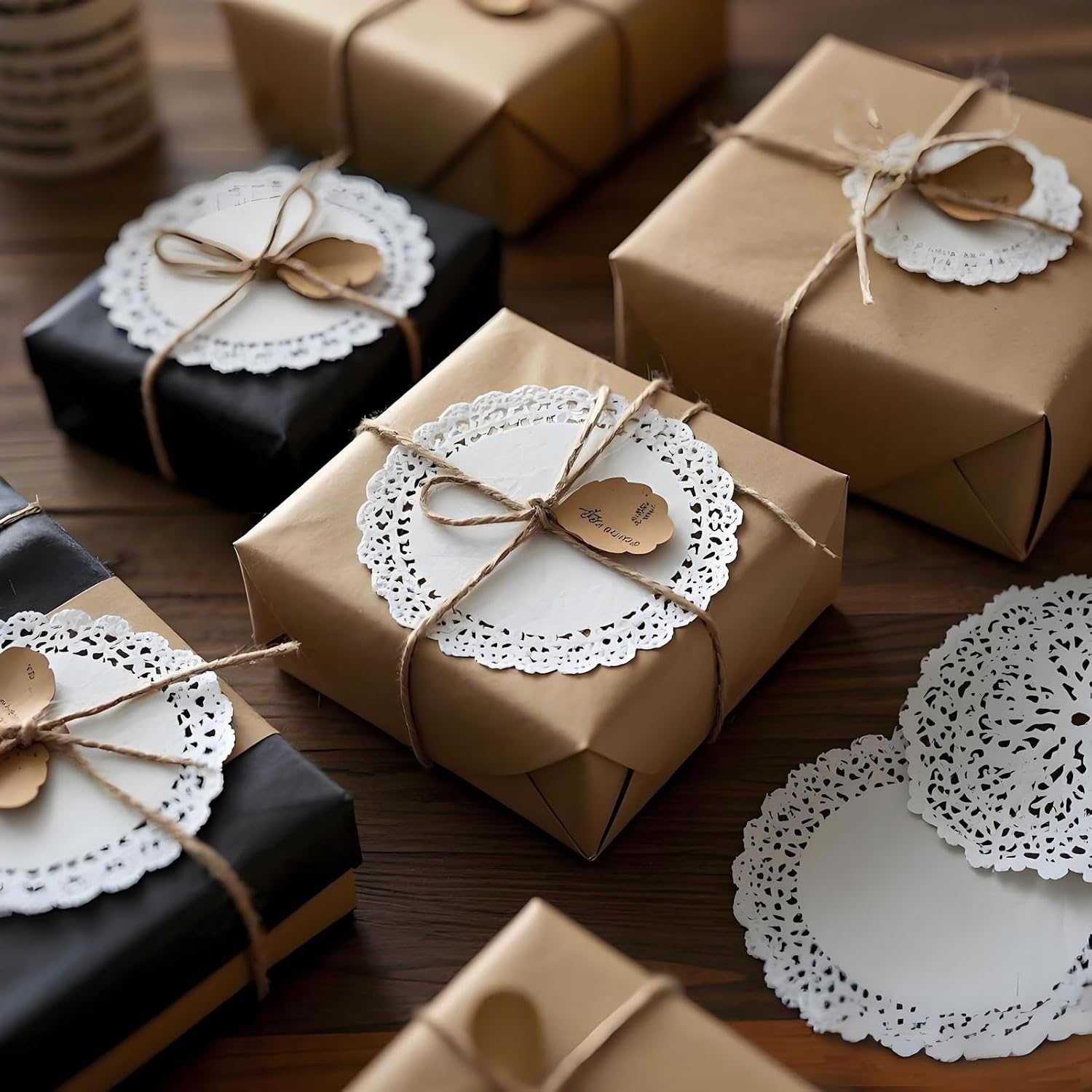 White Round Paper Doilies,10.5 Inch Lace Doilies for Dessert Trays, Cakes or Table Decorations, 100pc Wood Pulp,Precise Cut, for DIY Crafts, Baking and Gift Packaging