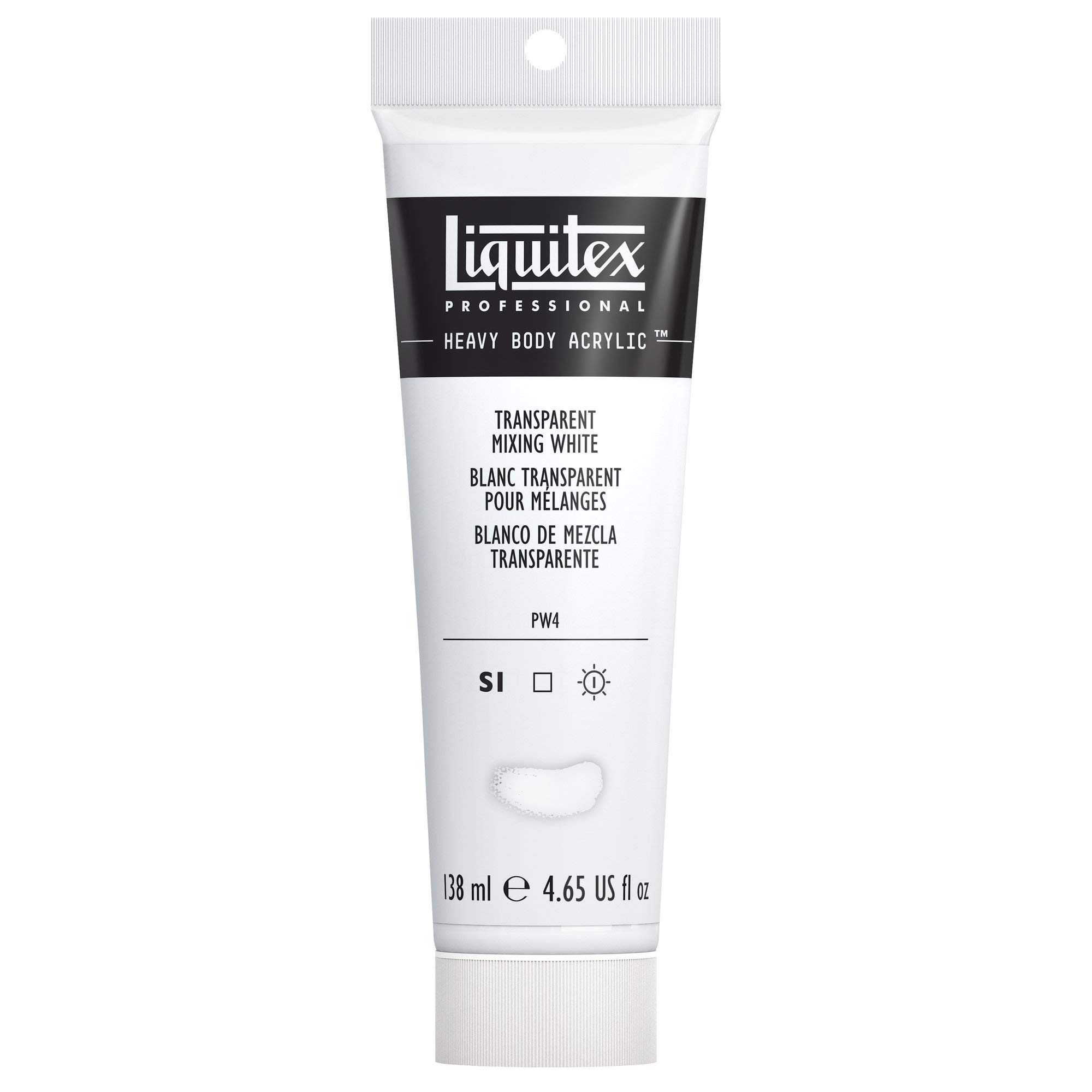 Liquitex 8870238 Professional Heavy Body Acrylfarbe in Künstlerqualität mit ausgezeichneter Lichtechtheit in buttriger Konsistenz, 138ml Tube - Mischweiß transparent