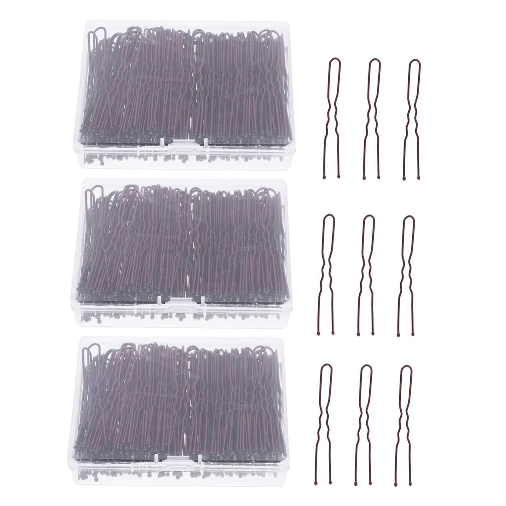 POPETPOP 600 pezzi Fermagli Capelli in Metallo Forma di U Forcine Ondulate Antiscivolo per Chignon con Scatola Portaoggetti Accessori per Acconciature Donna Uso Quotidiano e Feste