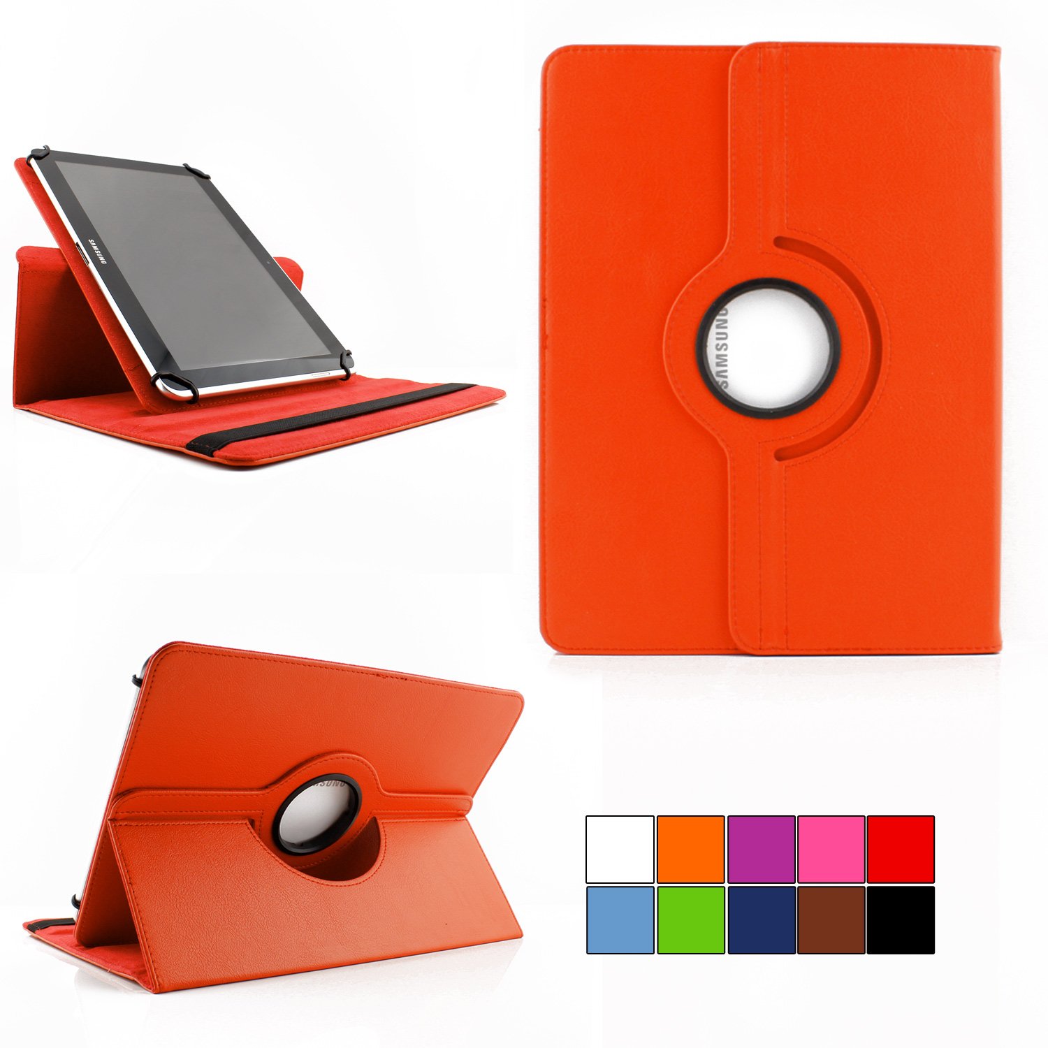 COOVY2.0 360° Degree Smart Rotating Cover Case Universal for all 9/10 / 10.1 inch Tablet Models Stand Housing Protection | UNIVERSAL 10.1 orange