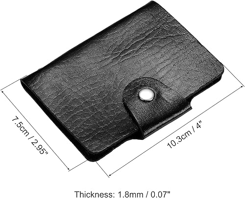 Miniatura 7 de PATIKIL Soporte para tarjetas de crédito, 1 paquete de cartera delgada de piel sintética, organizador de almacenamiento de tarjetas de visita,