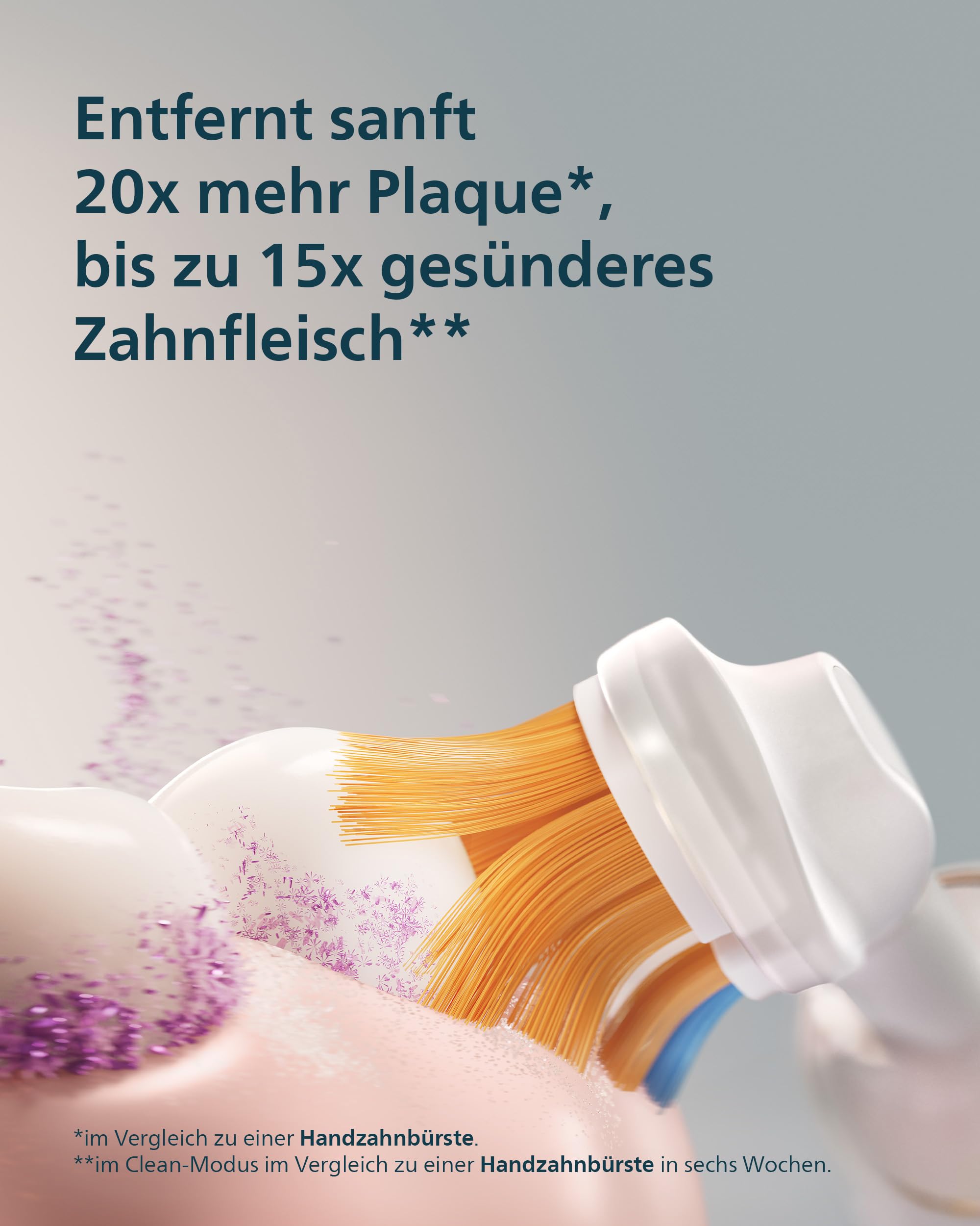 Philips Sonicare Next-Generation DiamondClean 8500 elektrische Zahnbürste - mit intelligenter Andruckkontrolle und 18 Einstellungen, Pulverweiß, HX8515/11