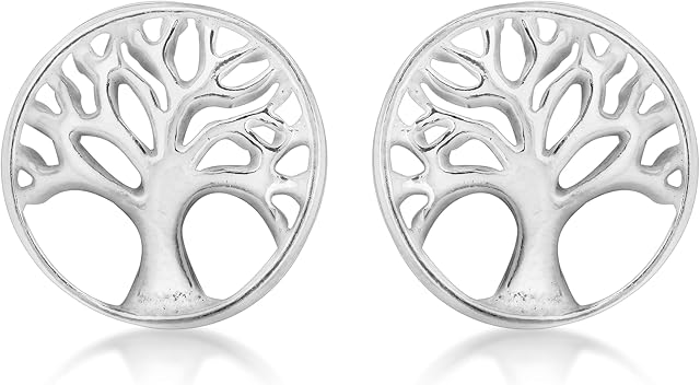 Tuscany Silver Sterling Silver 8 mm Tree of Life Stud Earrings
