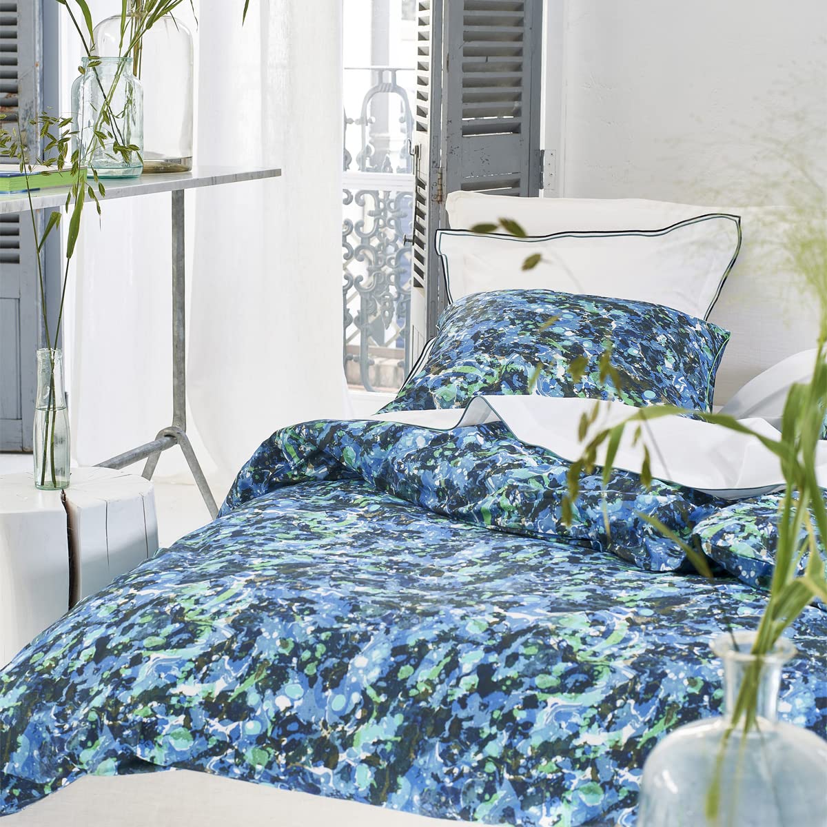 ESSIX Delahaye Printed Cotton Percale Duvet Cover, 260 x 240 cm, Designers Guild