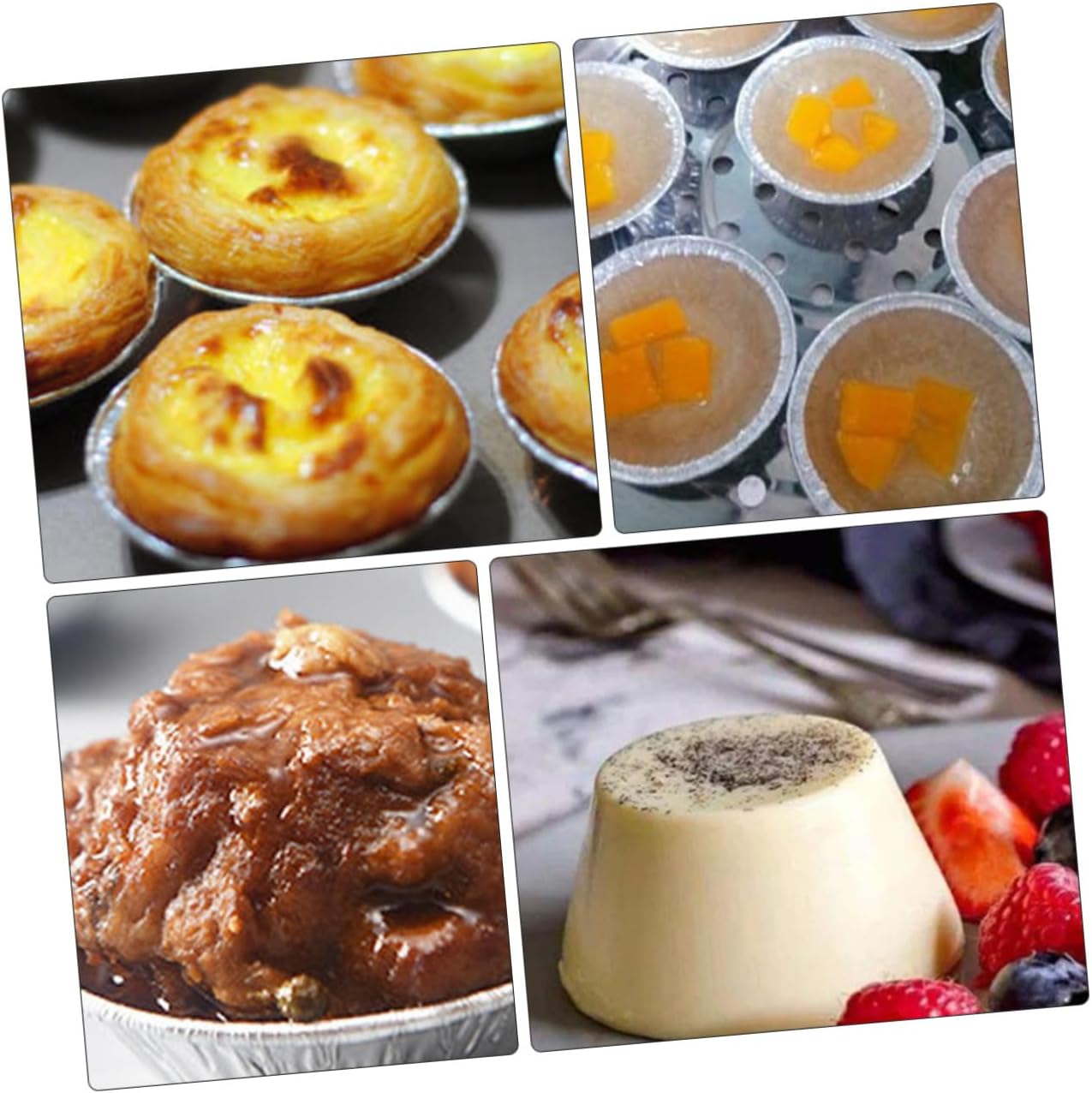 Unomor Egg Tart Moulds Dessert Baking Molds Food Molds Tin Foil for Easy Baking