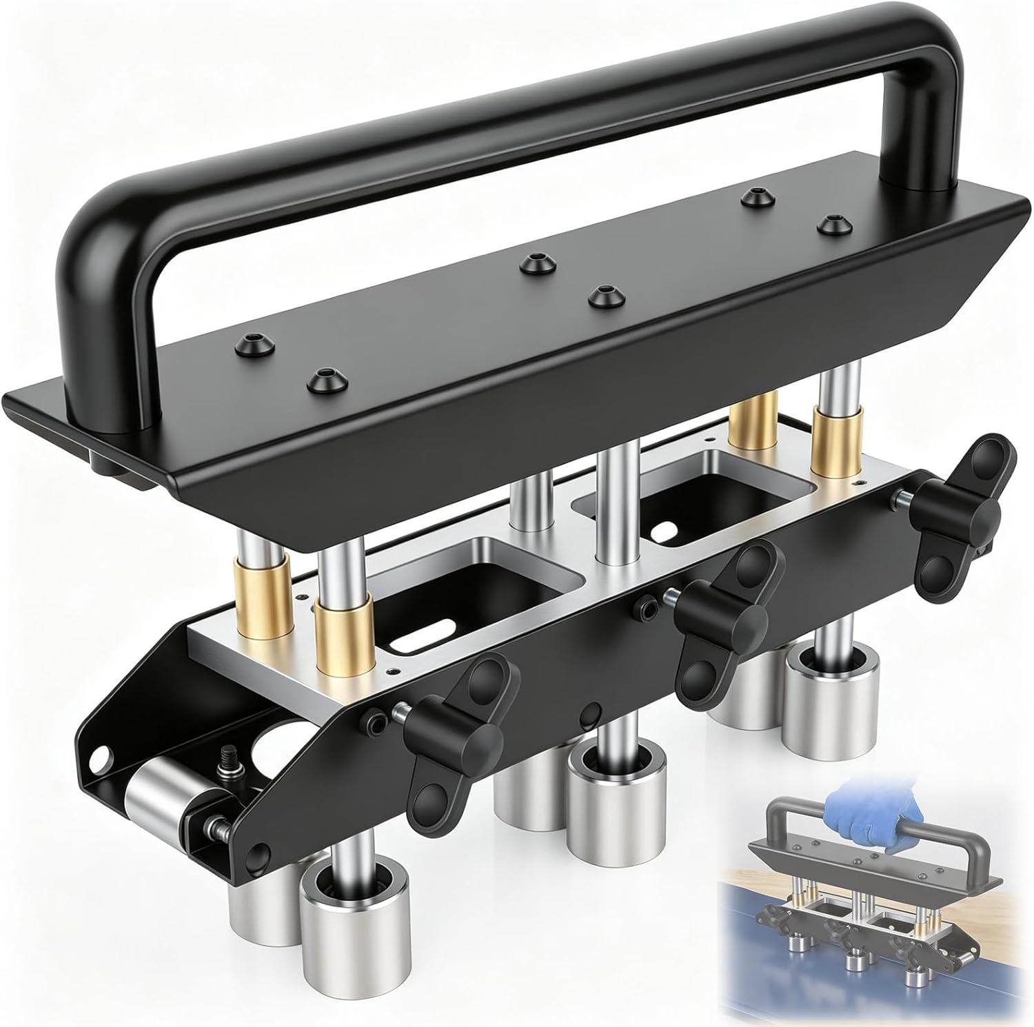 Three-Station Edge Roller Bender with 0-90° Adjustable Bending Angle, for Creating 5/8" to 4" (16–102 mm) Bends in 29–22 Gauge Steel, Large Sheet Metal Bending Tool for Metal Roofing Materials