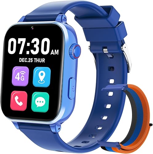 Reloj inteligente para niños y niñas con rastreador GPS, llamadas 4G LTE y seguimiento de ubicación en tiempo real, reloj para niños con video chat,