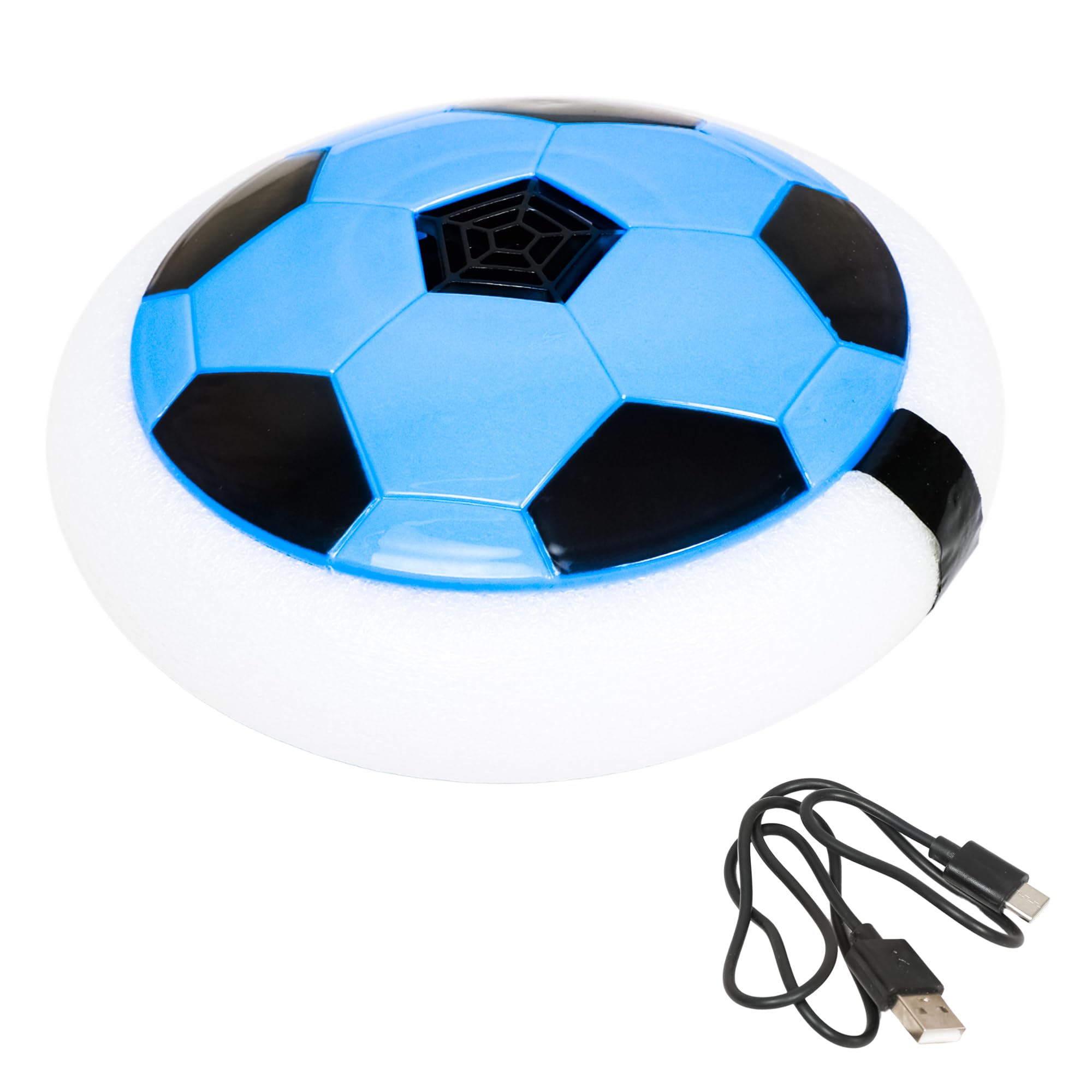 PN AVAN Hover Football Indoor Electric Floating Balls Smart Air Football | Fun Game for Kids Toys for Boys and Girls Birthday Gift ( Rechargeable C Type pin Blue )