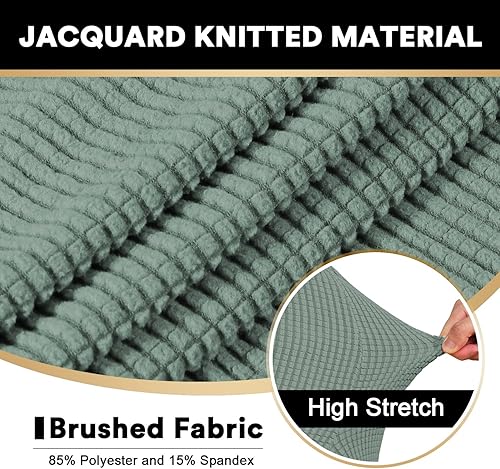 Miniatura 5 de PrinceDeco Funda de sofá de 3 piezas con cojín en forma de T, fundas de sofá elásticas para sofá de 2 cojines con 2 fundas individuales en forma de