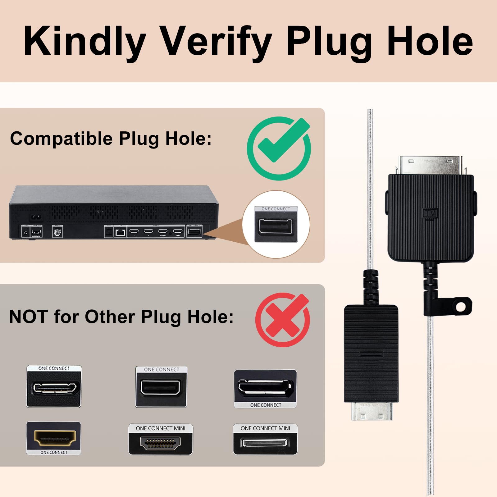 Amazon.com: 16FT/5M BN39-02470A One Connect Cable solo para