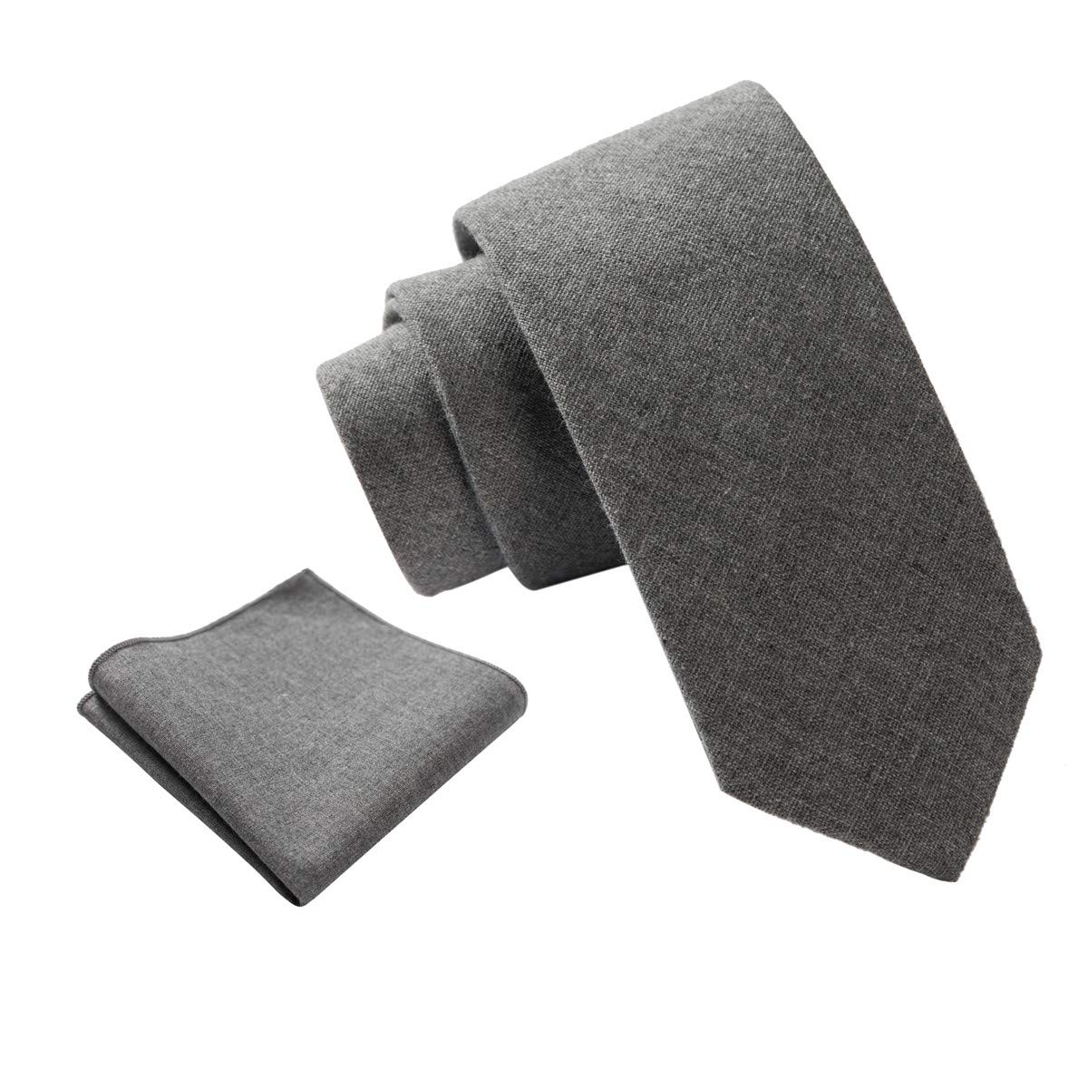 Espiaye ApparelMens Luxury Italian 100% Cotton Tie and Pocket Square Necktie Set Great Gift