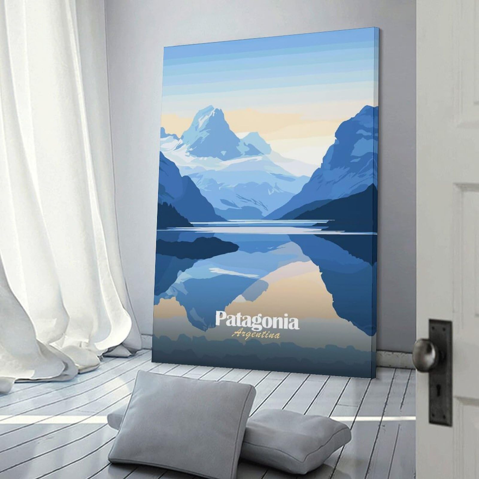 Junmoney Patagonia Argentina Landscape Canvas Wall Decor, 20x30inch(50x75cm), for Gallery Wall Decor And Room Displays, Wall Decor Suited to Curated Displays