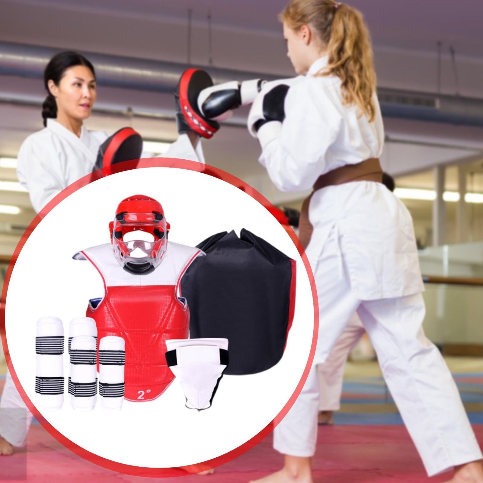 Perfeclan Conjunto de Equipo de Entrenamiento de Kárate, Casco de Boxeo, Soporte Reforzado, Protector Cómodo para Taekwondo, Equipo para Entrenamiento de Boxeo