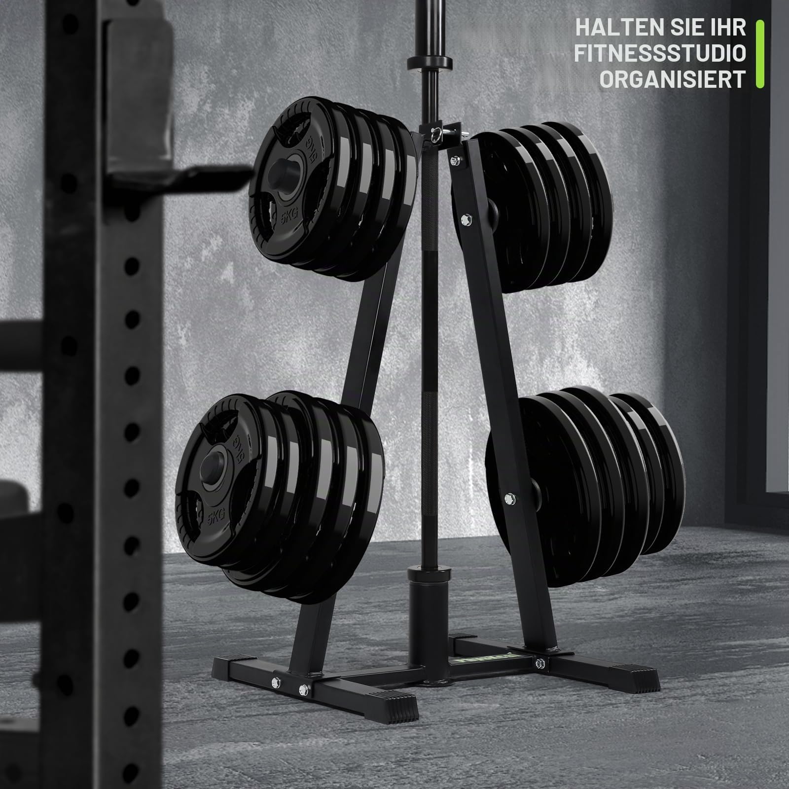 PhysKcal Hantelscheibenständer, robuster Stahl, Hantelscheiben-Aufbewahrung, Hantelständer, Plattenhalter für Zuhause, Fitnessstudio, Training, Fitnessgeräte