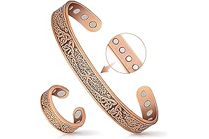 Copper Therapy Bracelet for Women and Lymphatic Drainage Ring