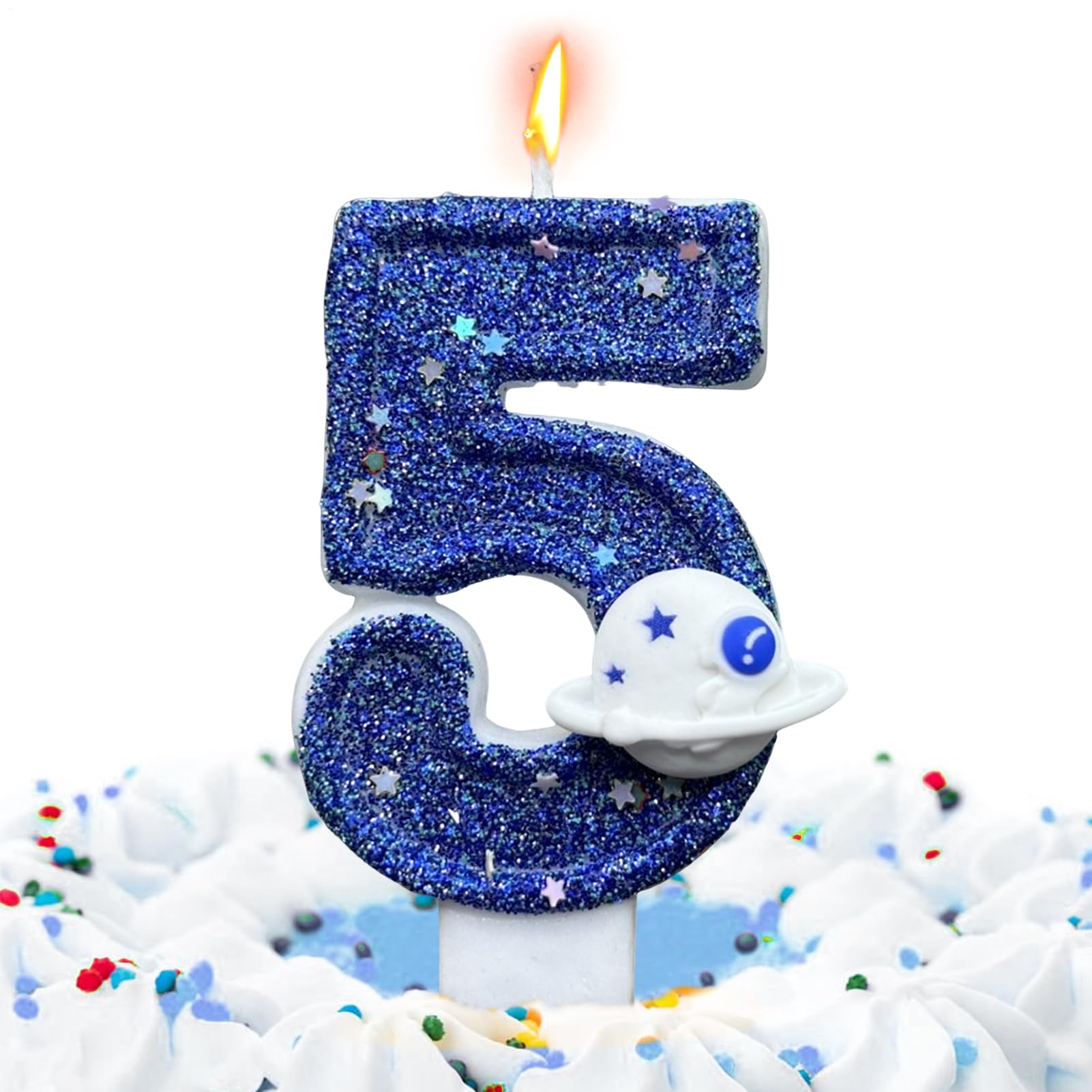 Birthday Candles Numbers, Space Theme Cake Toppers, Novelty Decorative Display, Party Supplies for Cake Decoration, Fun Celebration Friends and Family