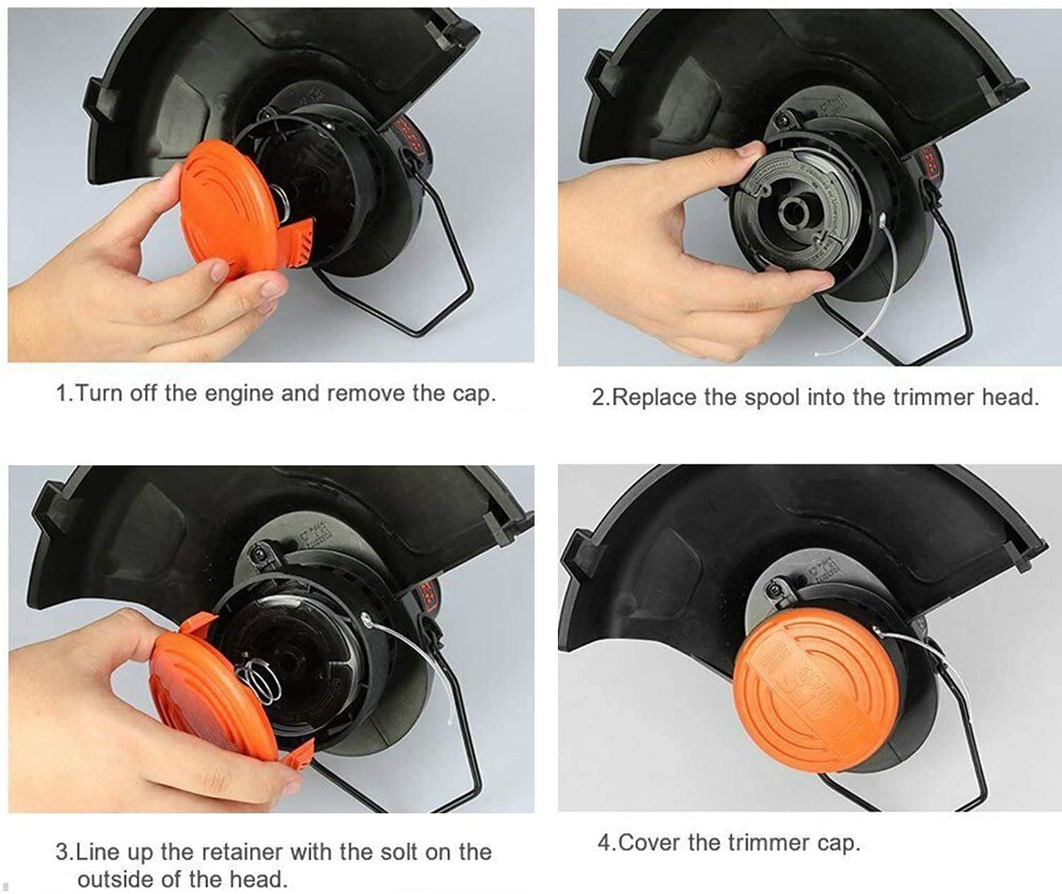 6 Bobines Fil Coupe-bordure XIJIANG - Compatible Black & Decker - 1.65mm X 11m