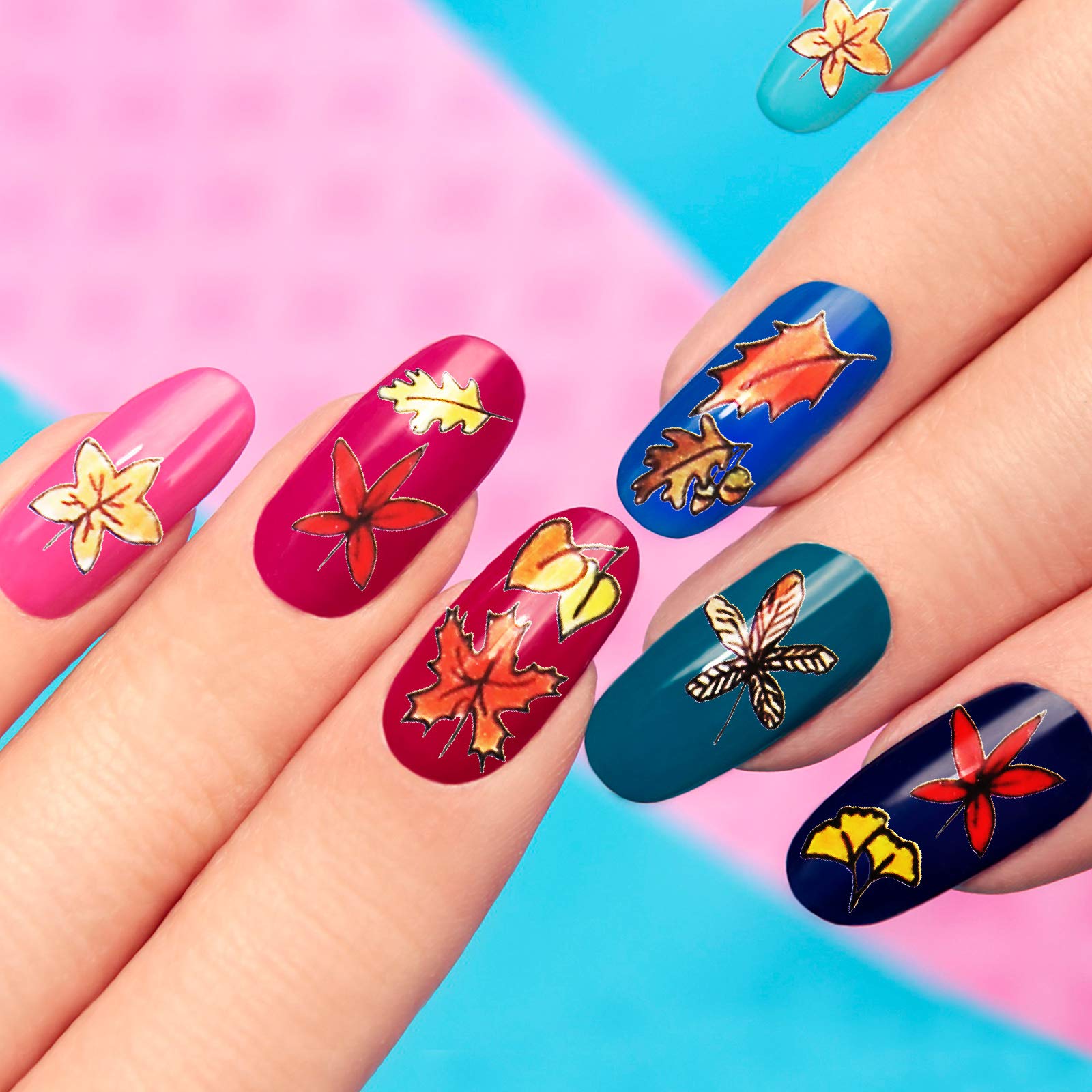 Amazon.com: 36 Sheets Thanksgiving Nail Stickers Autumn Fall Nail Decal 3D  Self-Adhesive Maple Leaves Nail Stickers Pumpkin Maple Leaves Nail Design  Stickers for Women Girls Kids Nail Design : Beauty & Personal