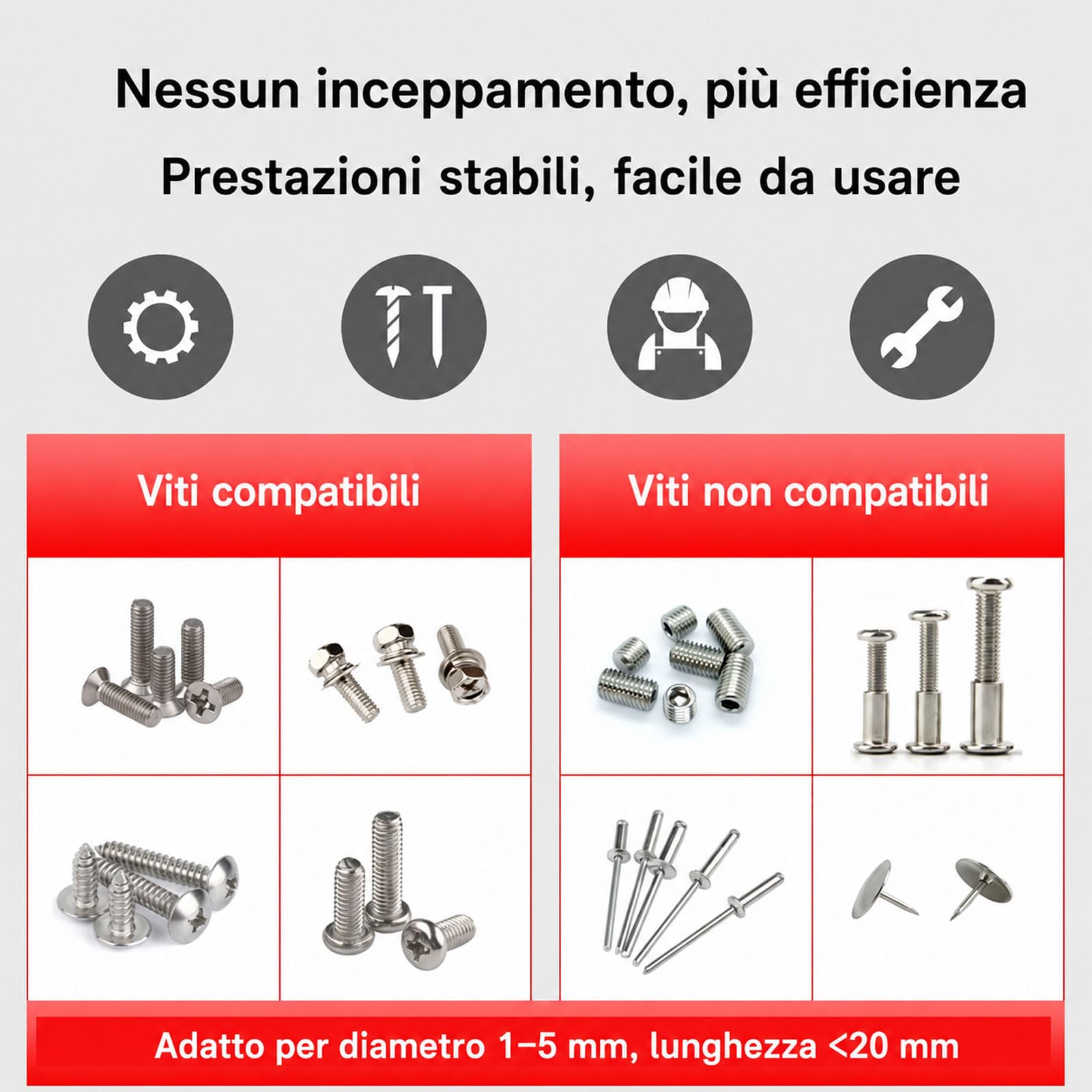 Macchina Contaviti Digitale, Contaviti Automatico, Contaviti Portatile Regolabile Da 1-5 Mm, Impostabile 0-9999, Per Testa Tonda, Testa Piatta, Viti Con Distanziali