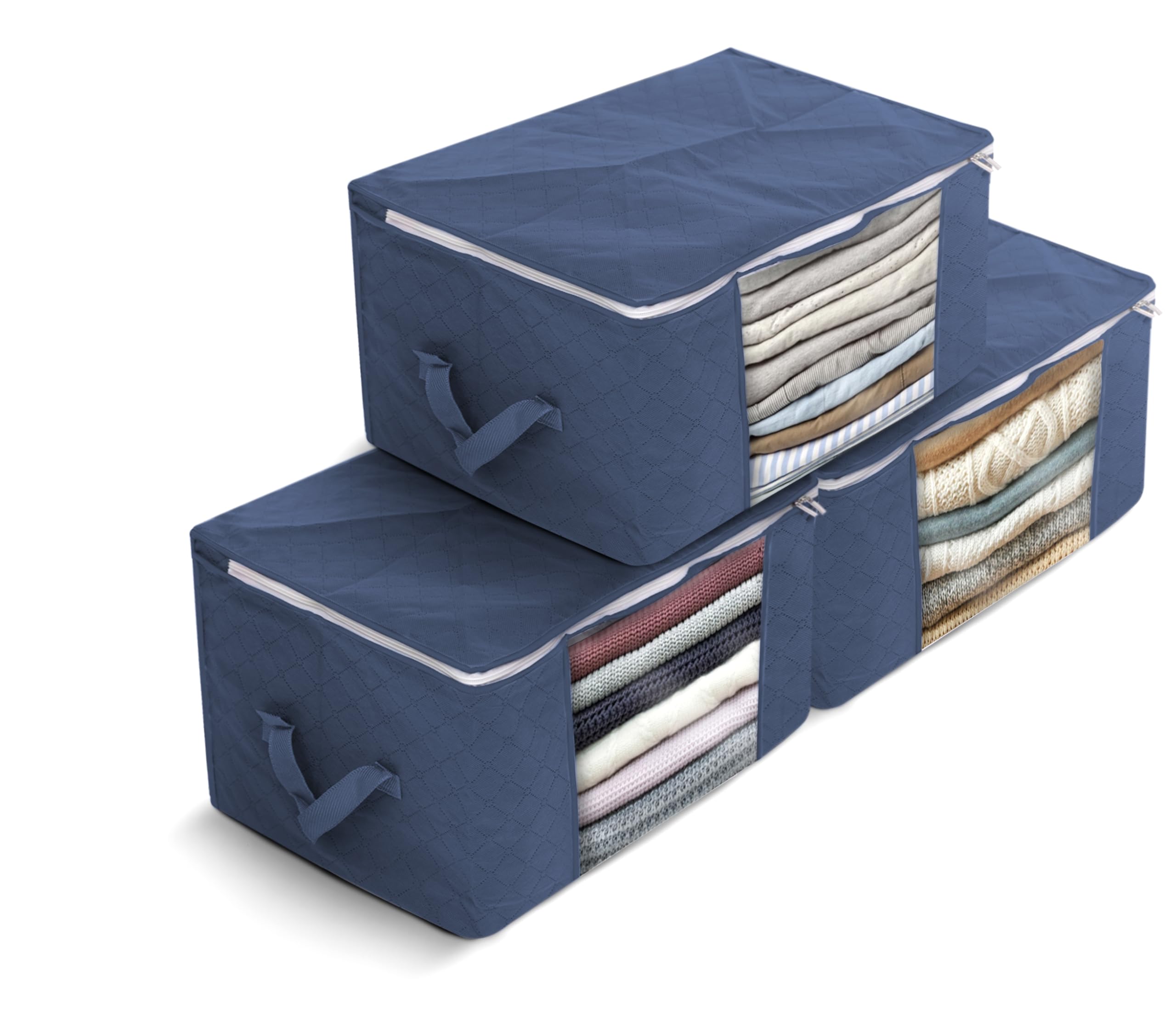 Delka 90L Storage Bags with Lids, Large Storage Boxes with lids, Storage Unit for Clothes Duvets, Blankets, Toys
