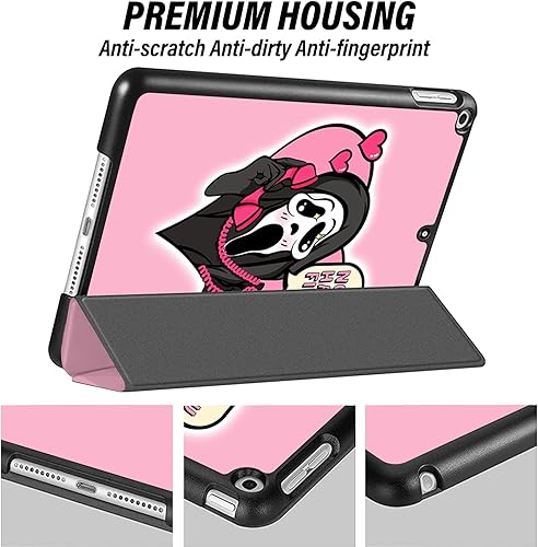 Miniatura 4 de Funda compatible con iPad de 10.2 pulgadas, funda de 987 generación (202120202019) con funda trasera de PVC duro, cubierta de apagado y encendido