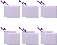 Vista 21 de Paquete de 12 bolsas de lona de algodón para manualidades, bolsa multiusos para cosméticos, bolsas de maquillaje con cremallera, bolsa de aseo