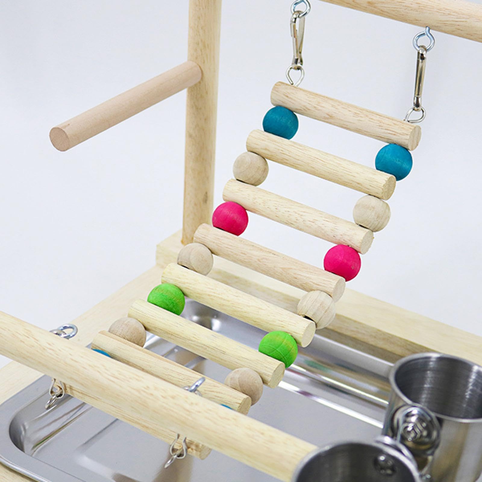 Harilla Parque de Juegos para Loros, Pájaros, Juguetes Colgantes, Ejercicio, Juego, Estar de Pie, Trepar, Percha, Gimnasio, Soporte de Juego para Periquitos Y