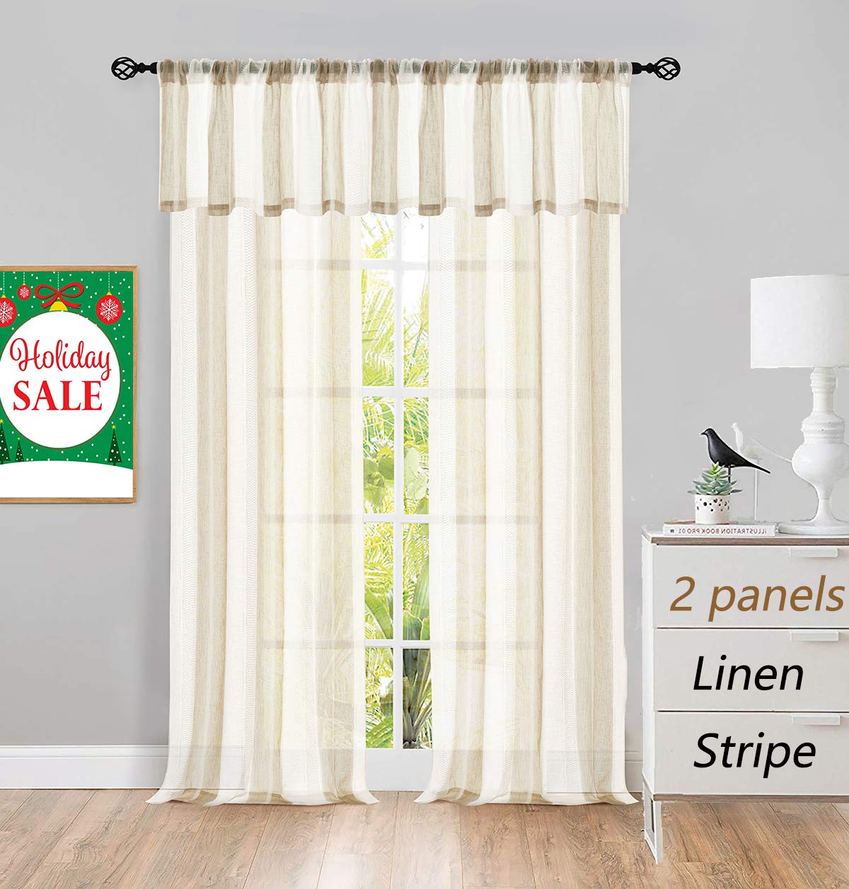 Tropical Print Sheer Curtains Curtains & Drapes